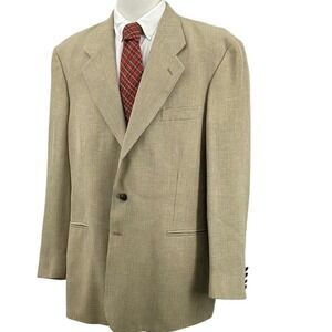 Galliani Mens Blazer 50 Tan Cerruti 1881 Silk Wool Italian Sport Coat Old Money